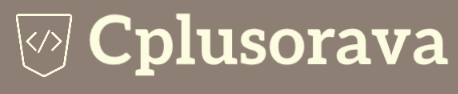 Logo of Cplusorava with a shield icon and text in a light color on a dark background